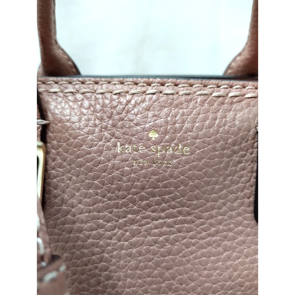 Kate Spade New York Dunne Lane Lake Nude Pebbled Leather Top Handle Satchel Bag